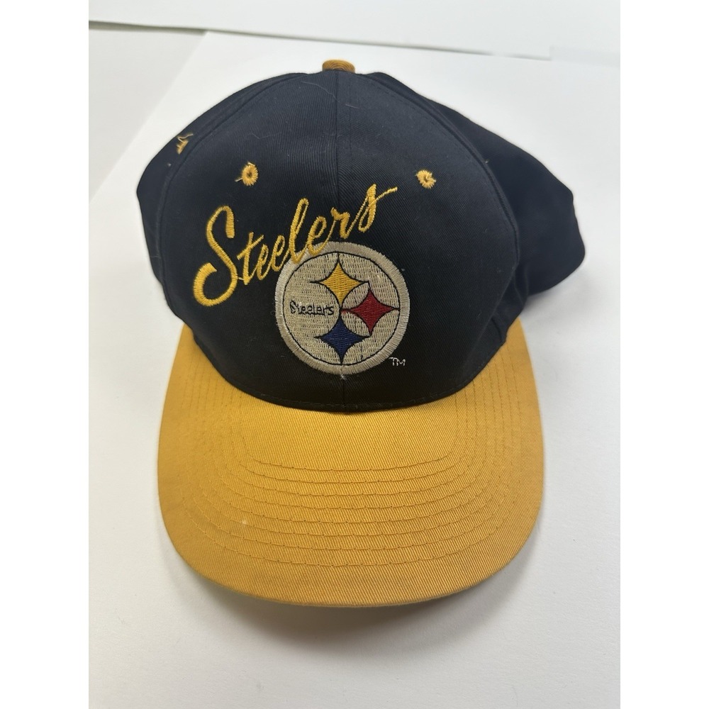 Vintage Pittsburgh Steelers Script Snapback Hat Cap Team NFL